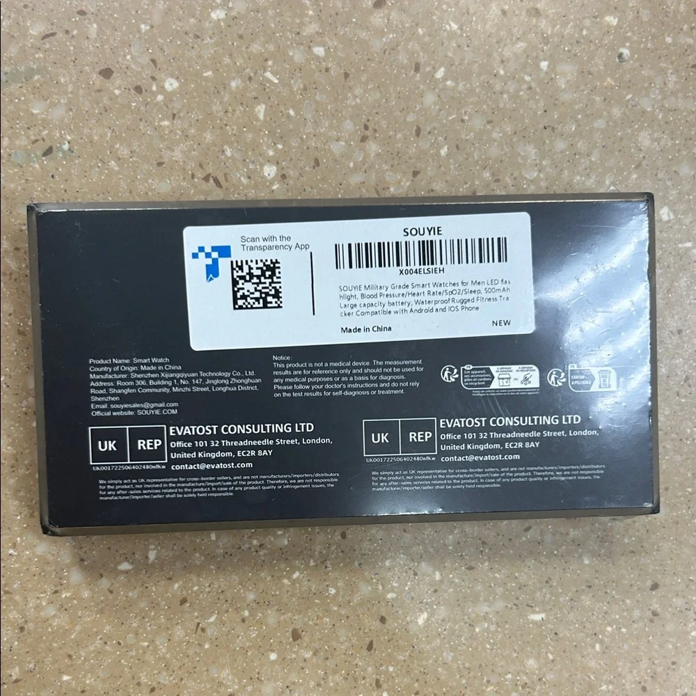 Souyie Black Smart Watch - BRAND NEW